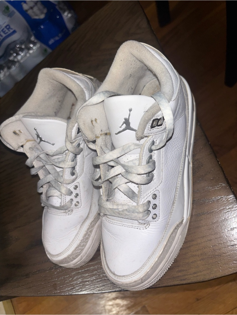 Jordan White Leather Low-Top Sneakers